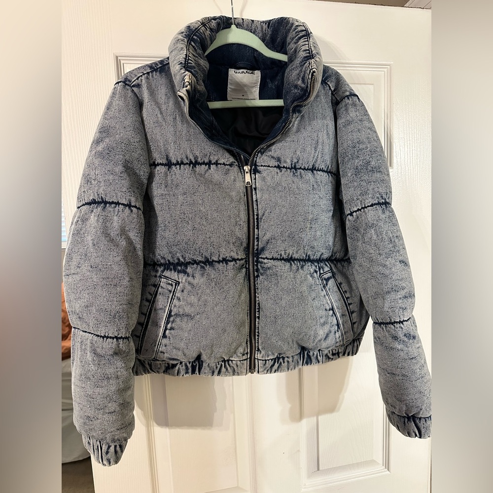 Denim puffer jacket